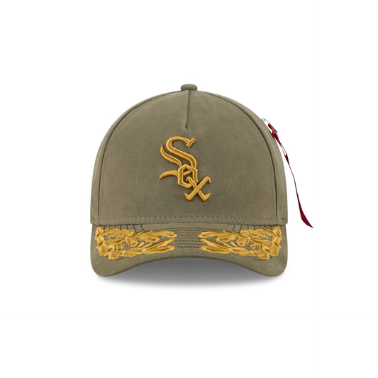 Alpha Industries x Chicago White Sox Olive Green 9FORTY M-Crown A-Frame Snapback Hat